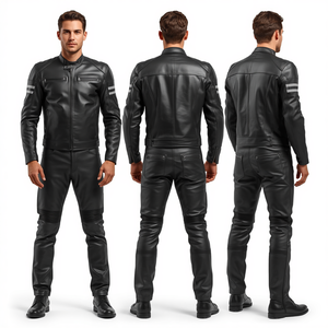 Traje de Cuero para Motocicleta, Chaqueta y Pantalones para Hombre, Conjunto de Ropa Deportiva para Carreras, Equipo de Cuero Resistente, Proveedor Mayorista, Fábrica OEM - Product Image 2