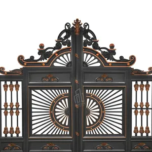 Puerta de Hierro Forjado Ornamental de Lujo, Elegante Puerta Principal Decorativa de Metal para Entrada de Vivienda, Villa o Mansión, Exterior y Entrada de Coches - Product Image 4