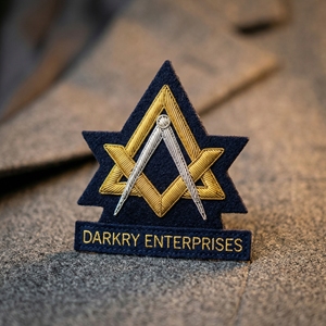 Custom Masonic Regalia Bullion Wire Badges Hand Embroidered Freemason Patch for Craft Lodge Uniform Gold Silver <b>Thread</b> Crest - Product Image 3