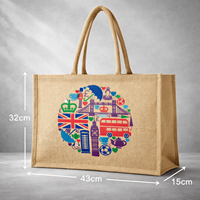 Tas Tote Jute Ramah Lingkungan yang Dapat Digunakan Kembali dengan Pegangan Tali Panjang |   Penutup Ritsleting Aman |   Cetak Logo Kustom Promosi Grosir