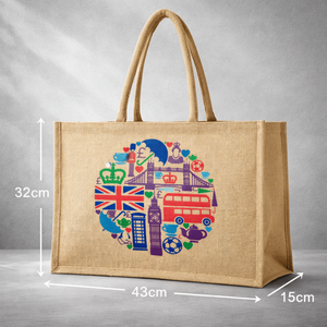 Reusable Eco-Friendly Jute Tote <b>Bag</b> with <b>Long</b> Rope Handle | Secure Zipper Closure | Custom Logo Printing for Promotional Bulk - Product Image 3