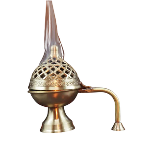Handcrafted Pure Brass Incense <b>Burner</b> With Handle Traditional Dhoop Dani & Bakhoor Holder For Elegant Metal Censer In Best Price - Product Image 3