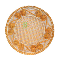 Vente en gros HNH Craft Sets de table et sous-plats en osier et jonc de mer, style bohème, écologiques, diamètre 35 cm, tissés à la main, épaisseur personnalisable