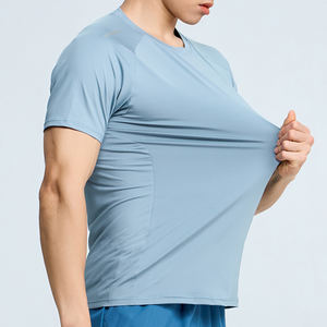 Camiseta Deportiva de Cuello Redondo, Secado Rápido, Elástica, para Gimnasio, Manga Corta, Ropa Deportiva para Hombre - Product Image 4