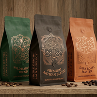 YOUYI Sachet de café 500g 1kg avec valve de dégazage, fermeture à clip, pochette refermable autoportante, qualité alimentaire, anti-lumière, fabrication OEM