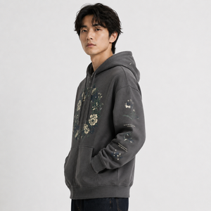 Men's 100% Cotton Full <b>Zip</b> Hoodie Fleece Sweatshirt Regular Fit <b>Zip</b> Up <b>Hooded</b> Jacket for Winter Casual Wear - Product Image 5