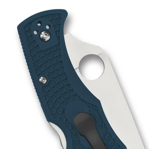 Navajas Plegables con Mango Texturizado Azul, Hoja Plateada de Corte Liso, Orificio Circular para el Pulgar, Agarre Ergonómico y Bolsillo Negro - Product Image 6