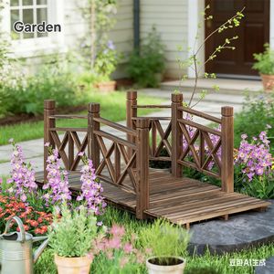 Pasarela Peatonal, Puente de Jardín de Madera, Elegantes Adornos de Jardín - Product Image 4