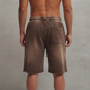 Shorts de jogging pour hommes en coton 100% lavé, écologiques, de qualité supérieure, respirants, à séchage rapide, avec logo personnalisé, pour un usage décontracté - Product Image 2