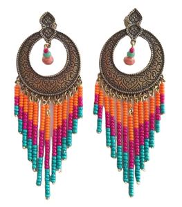 Pendientes de bordado con cuentas de semillas hechos a mano, personalizables, de diseño superior, al mejor precio de venta al por mayor desde India - Product Image 4