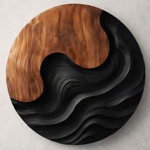 Escultura de Madera Modular Hecha a Mano, Arte de Madera Orgánica para Decoración de Pared en Sala de Estar, Decoración de Pared de Madera Única - Product Image 4