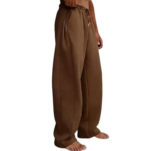 Wholesale Men Baggy Sweatpants Fleece Wide <b>Leg</b> with Elastic Drawstring Waist, Casual Loose Lounge Joggers - Product Image 3