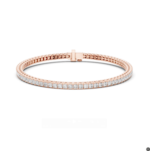 Pulsera de Diamantes con Corte Princesa en Oro, Pulsera de Diamantes de Laboratorio de Lujo, Joyería Elegante de Diamantes para Mujer - Product Image 1