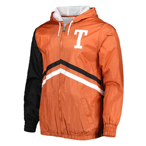 เสื้อแจ็คเก็ตมีฮู้ดกันลมสำหรับผู้ชาย สีม่วงเหลือง ลายทีม LSU Tigers พร้อมซิปปิดและโลโก้ปักด้านหน้า - Product Image 3