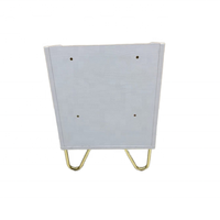 Table de chevet moderne en panneaux de particules de haute qualité avec rangement, finition blanc laqué or liquide, 1 tiroir, pour chambre à coucher, hôpital et salle de sport