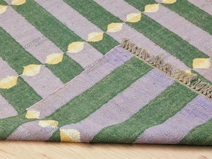 Alfombra Kilim Hecha a Mano con Patrón Geométrico, Tejido Plano de Lana y Acrílico, Rectangular, para Sala de Estar, con Base de Yute - Product Image 3