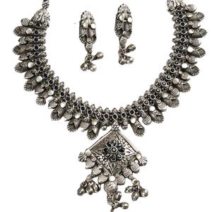 Parure de bijoux en laiton plaqué or et argent avec zircon, style Bohème, collier et boucles d'oreilles, cadeau pour femme, idéal pour fête, mariage, anniversaire - Product Image 1