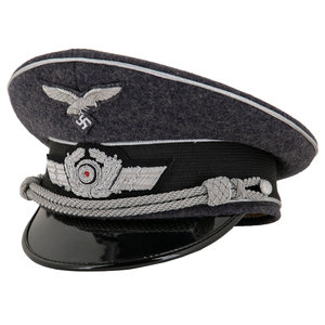 Casquette à visière allemande de la Seconde Guerre mondiale en feutre de laine, bord incurvé, broderie à la main, reproduction pour reconstitution historique, casquettes à visière allemandes de la Seconde Guerre mondiale - Product Image 2