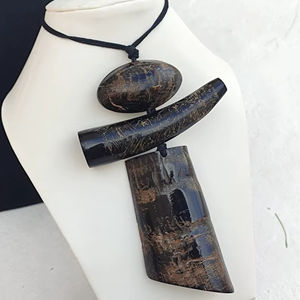 Buffalo Horn <b>Statement</b> <b>Necklace</b> Ethically Sourced Adjustable - Product Image 1
