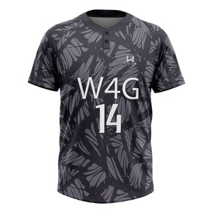 Maillot de baseball personnalisé pour homme à deux boutons, design coupé-cousu, lettres et numéros en twill, durable, anti-humidité, uniforme d'équipe - Product Image 4