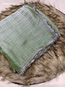 Magnifique sari en soie de chiffon de qualité supérieure avec des motifs tissés et une bordure en dentelle de Jharkhand, à prix de gros. - Product Image 4