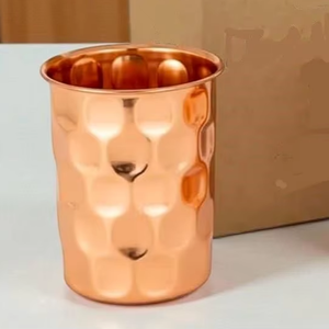 แก้วน้ำทองแดงดีไซน์สวย ขัดเงาอย่างประณีต ขอบโค้งมน เหมาะสำหรับห้องครัวสไตล์เรียบง่ายหรือชุดเครื่องดื่มเพื่อสุขภาพ - Product Image 1