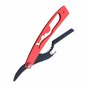Professional Folding Shaving <b>Razor</b> Stainless Steel <b>Blade</b> <b>Single</b> <b>Blade</b> Antiskid ABS Handle Reusable Grooming Tool Salon Supply - Product Image 4