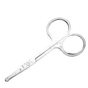 Tijeras de seguridad rectas de acero inoxidable para cejas, maquillaje, belleza, recortador de vello nasal con punta afilada y mango de cerámica - Product Image 1
