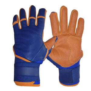 Guantes de Béisbol de Cuero Azul y Naranja, Transpirables, con Palma Perforada, Absorción de Impactos, Agarre Ajustable, Cierre de Muñeca Ajustable, Tallas XXL/XL - Product Image 1
