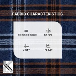 Tissu Dobby 100% Coton Teint en Fil 175 GSM, Motif Écossais Bleu Marron, Tissage en Relief, Finition Douce, OEM ODM, Vente en Gros, Tissu de Chemise en Coton - Product Image 3