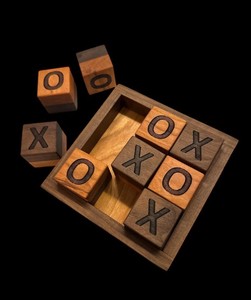 Wood Tic Tac Toe Cognitive Skill Building Strategic Thinking <b>Activity</b> Children Classroom Recreation Present - Product Image 5