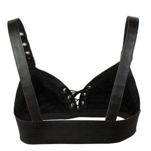 Soutien-gorge court ajustable en similicuir à lacets pour femme, style gothique, lingerie, OEM ODM, fournisseur en gros, mode et confort - Product Image 2
