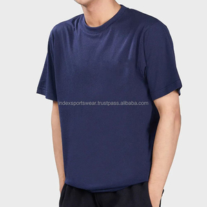 <b>Men's</b> <b>Navy</b> <b>Blue</b> Short Sleeve O-Neck T-<b>Shirt</b> Regular Fit Solid Color Casual Wear 100% Polyester Jersey Knitted Quick Dry - Product Image 6
