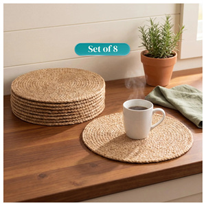 Meilleures ventes : Sets de table ronds tressés en corde de chanvre naturelle, corde de jute, résistants à l'huile et à la chaleur, en osier et en jonc de mer - Product Image 6