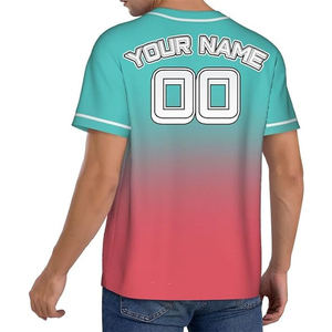 OEM Custom Baseball Jersey Printed Logo Silk Screen Printed <b>Strip</b> Design Breathable Quick Dry Two Color Tone Unisex 100% Organic - Product Image 5
