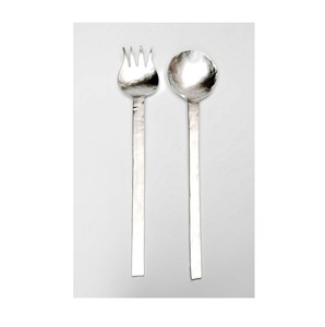 Ensemble élégant de cuillère et fourchette à salade en métal à long manche pour hôtel, restaurant, mariage et présentation de banquet - Product Image 5