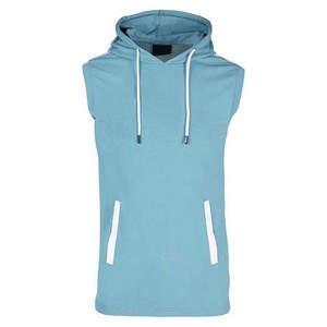 Sudadera de Punto sin Mangas con Capucha para Hombre, Color Sólido, Informal, para Verano, con Bolsillos - Product Image 1
