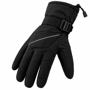 Gants d'hiver en cuir véritable pour hommes, avec sangle de poignet, compatibles écran tactile, écologiques, vente en gros pour commandes en gros (OEM) - Product Image 4