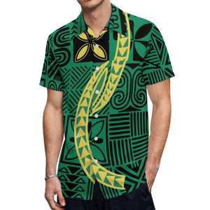 Drop Shipping Melanesia Aloha <b>Hawaiian</b> <b>Shirt</b> Custom Polynesian Tribal Men <b>Shirts</b> Loose Casual Button Plus Size Anti-Wrinkle ODM - Product Image 1