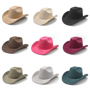Chapeau de cowboy uni en gros, à large bord incurvé et plat, classique, vierge, pour sports de plein air, voyage, toutes saisons, pour adulte - Product Image 1