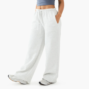 Pantalones Jogger de Felpa de Poliéster/Algodón Hechos a Medida para Mujer, de Alta Calidad, Transpirables, con Encaje, Pierna Recta Ancha, Estilo Hip Hop, Corte Regular - Product Image 3