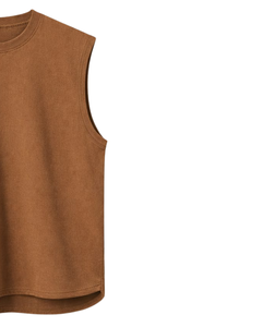 Custom <b>Brown</b> Sleeveless Tank <b>Top</b> Men Casual Gym <b>Vest</b> Breathable Cotton Summer Shirt Athletic Loose Fit Sportswear Training <b>Top</b> - Product Image 2
