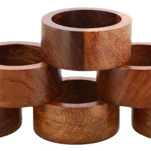 แหวนผ้าเช็ดปากทำจากไม้ตกแต่งงานปาร์ตี้งานแฮนด์เมดดีไซน์ที่แท้จริงโดยงานฝีมือมากมายพร้อมขาย - Product Image 1