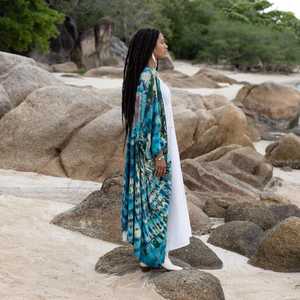 Belle Nouveau Kimono Robe D'été Surdimensionné Vacances Look Boho Festival Bohème Boho Chic À La Mode Femmes Tie Dye Kimono - Product Image 4
