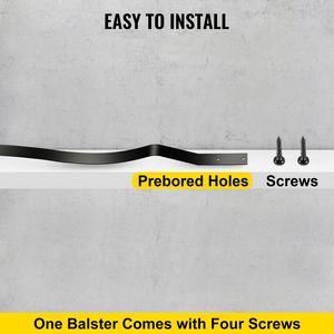 Lot de 51 balustres de terrasse en alliage d'aluminium de 82 cm x 2,5 cm, mâtiges métalliques avec vis pour garde-corps d'escalier et de terrasse en bois, qualité supérieure - Product Image 6