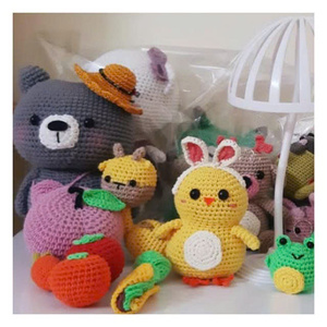 Animaux en laine au crochet pour bébé, jouet artisanal du Vietnam, poupée en peluche douce, porte-clés pour enfants, cadeau de vacances - Product Image 6