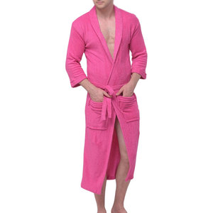 Bata de Baño Cálida de Forro Polar para Hombre, Manga Larga, 100% Algodón, Secado Rápido, Transpirable, para el Hogar, Salón, Hotel, Spa, Ducha, Clima Frío, Suave - Product Image 2