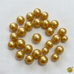 Perles dorées de qualité AA spéciales, de 12 mm, scintillent d'une élégance radieuse et d'un éclat doré, dégageant une beauté enchanteuse. - Product Image 1