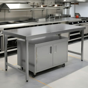 Mesa de Trabajo de Acero Inoxidable 201/304 para Cocina Comercial, Mostrador para Alimentos Fríos, Gabinete de Almacenamiento Desmontable, Capacidad Personalizada, Origen Estadounidense - Product Image 1