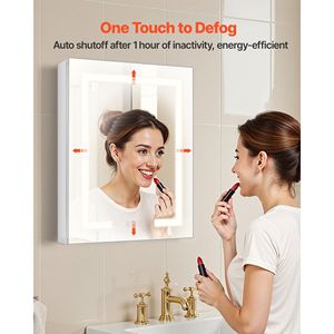 Specchio LED da Parete Incassato 20 X 26 con 3 Colori Dimmerabili, Armadietto Illuminato per Bagno - Product Image 4